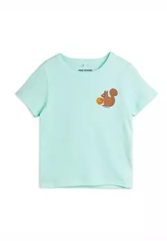 футболка с принтом Squirrel Tee Unisex Mini Rodini, зеленый