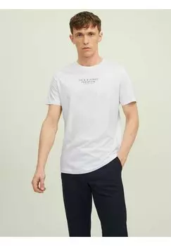 Футболка с принтом SS CREW NECK NOOS Jack & Jones, белый
