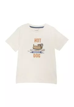 Футболка с принтом SS Minymo, цвет eggnog