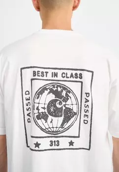 Футболка с принтом Stamp Carhartt WIP, белый/черный