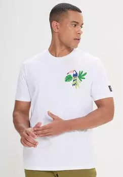 Футболка с принтом Standard Fit O Collar AC&CO / ALTINYILDIZ CLASSICS, белая