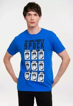 Футболка с принтом STAR TREK MOODS OF SPOCK LOGOSHIRT, цвет blau