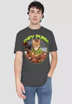 Футболка с принтом STAR TREK THE PURR Cotton Soul, антрацит