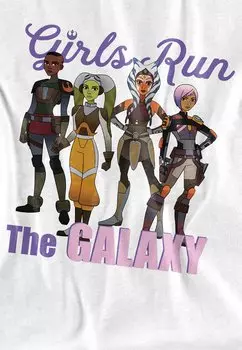 Футболка с принтом STAR WARS AHSOKA GALAXY GIRLS KETSU SABINE HERA Disney, белый