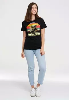 Футболка с принтом STAR WARS BABY YODA LOGOSHIRT, черный