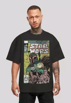 Футболка с принтом STAR WARS BOBA FETT COMIC OVERSIZE F4NT4STIC, цвет black