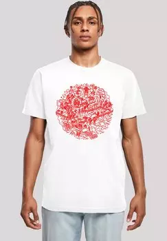 Футболка с принтом STAR WARS CHRISTMAS DEATH STAR TODESSTERN WEIHNACHTEN F4NT4STIC, цвет white