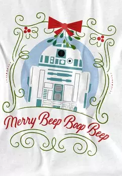 Футболка с принтом STAR WARS CHRISTMAS R2D2 MERRY BEEP BOOP BEEP Marvel, белый