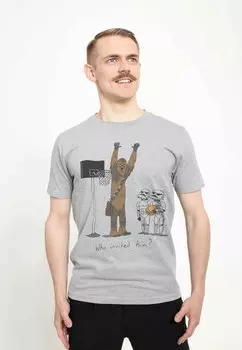 Футболка с принтом Star Wars: Classic Chewie Basketball Unisex Star Wars, цвет melange grey