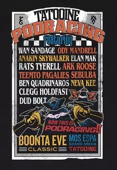 Футболка с принтом STAR WARS CLASSIC PODRACING Henry Tiger, черный