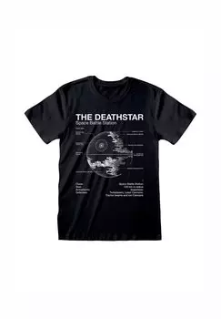 Футболка с принтом Star Wars Death Star Sketch Henry Tiger, черная