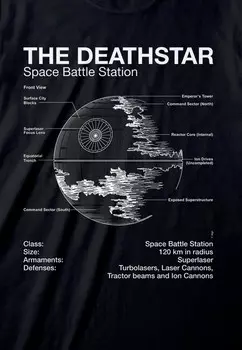 Футболка с принтом STAR WARS DEATH STAR SKETCH Henry Tiger, черный