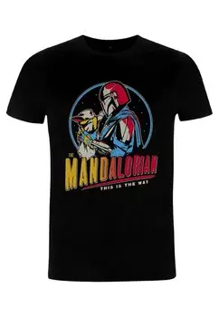 Футболка с принтом Star Wars Mandalorian Dark Rainbow Star Wars, черный