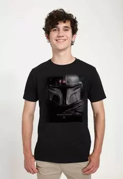 Футболка с принтом Star Wars: Mandalorian Hero Shot Unisex Star Wars, черный