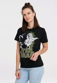 Футболка с принтом STAR WARS MASTER JEDI YODA LOGOSHIRT, черный