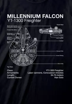 Футболка с принтом STAR WARS MILLENIUM SKETCH Henry Tiger, черный