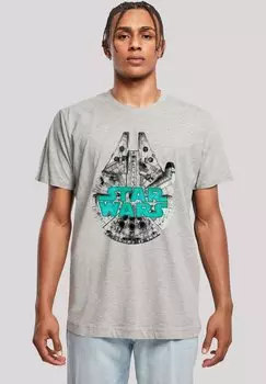 Футболка с принтом STAR WARS MILLENNIUM FALKE F4NT4STIC, серый