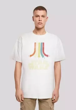 Футболка с принтом STAR WARS RETRO RAINBOW F4NT4STIC, белый
