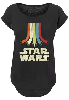 Футболка с принтом STAR WARS RETRO RAINBOW F4NT4STIC, черный