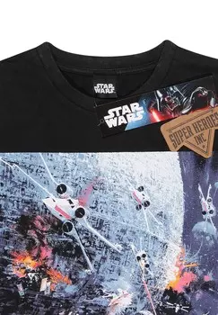 Футболка с принтом STAR WARS SPACE WAR Henry Tiger, черный