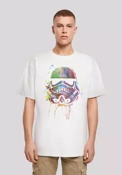 Футболка с принтом STAR WARS STORMTROOPER PAINT SPLATS HELM F4NT4STIC, цвет white