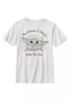 Футболка с принтом Star Wars: The Mandalorian The Child Stitch Star Wars, белый