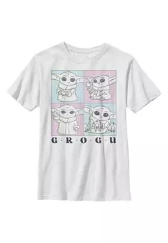 Футболка с принтом Star Wars: The Mandalorian Grogu Cute Boxup Star Wars, белый
