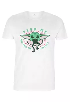 Футболка с принтом Star Wars The Mandalorian Feed Me And Tell Me I’M Cute Star Wars, белый