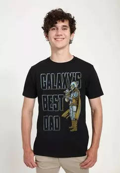 Футболка с принтом Star Wars: The Mandalorian Daddy Mandoo Unisex Star Wars, черный