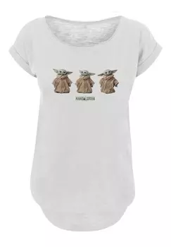 Футболка с принтом STAR WARS THE MANDALORIAN BABY YODA PREMIUM KRIEG DER STERNE F F4NT4STIC, белый