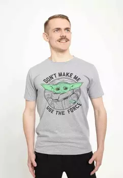 Футболка с принтом STAR WARS: THE MANDALORIAN DON'T MAKE ME UNISEX Star Wars, цвет Mottled Light Grey