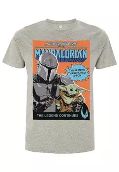 Футболка с принтом STAR WARS: THE MANDALORIAN SIGNED UP FOR POSTER UNISEX Star Wars, цвет Mottled Light Grey