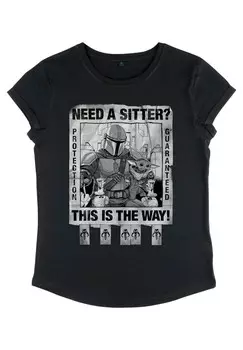 Футболка с принтом STAR WARS: THE MANDALORIAN PROTECTION GUARANTEED Star Wars, черный