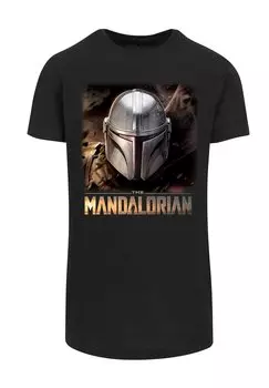 Футболка с принтом STAR WARS THE MANDALORIAN HELM PREMIUM KRIEG DER STERNE FAN ME F4NT4STIC, черный