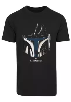 Футболка с принтом STAR WARS THE MANDALORIAN HELMET PREMIUM KRIEG DER STERNE FAN F4NT4STIC, черный