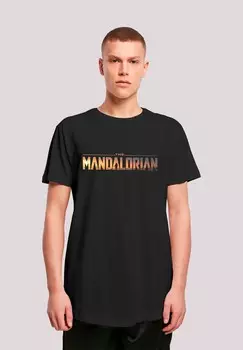 Футболка с принтом STAR WARS THE MANDALORIAN LOGO PREMIUM KRIEG DER STERNE FAN ME F4NT4STIC, черный