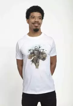 Футболка с принтом STAR WARS: THE MANDALORIAN WALKING MANDO UNISEX Star Wars, белый