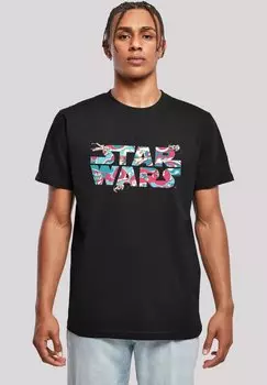 Футболка с принтом STAR WARS WAVY SHIP F4NT4STIC, черный