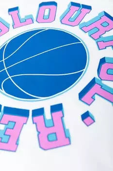 Футболка с принтом STATE CHAMP LOOSE FIT TEE Colourful Rebel, белый