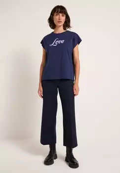 Футболка с принтом STATEMENT LOVE LANIUS, темно-синий
