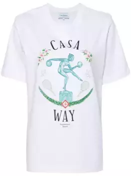 Футболка с принтом Statue En Marbre CASABLANCA, белый