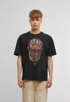 Футболка с принтом STAY HUMBLE Mister Tee, черный