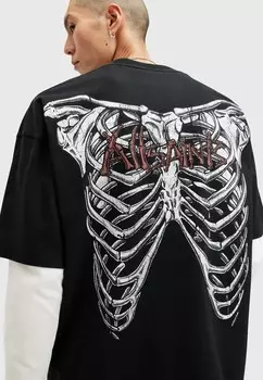 Футболка с принтом STERNUM CREW AllSaints, антрацит