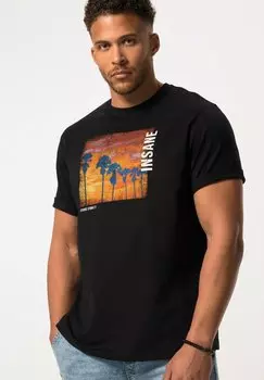 Футболка с принтом STHUGE, черный