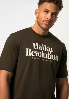 Футболка с принтом STHUGE, темно-зеленый