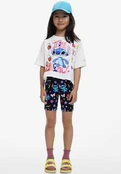 Футболка с принтом STITCH Desigual, белый