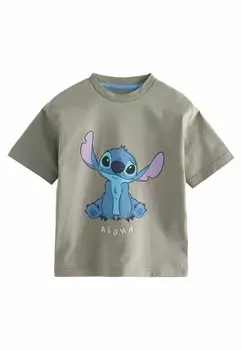 Футболка с принтом STITCH SHORT SLEEVE Next, цвет grey