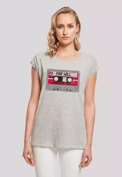 Футболка с принтом STRANGER THINGS CASSETTE FOR WILL NETFLIX TV SERIES F4NT4STIC, серый