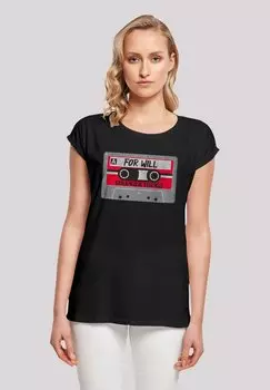 Футболка с принтом STRANGER THINGS CASSETTE FOR WILL NETFLIX TV SERIES F4NT4STIC, черный