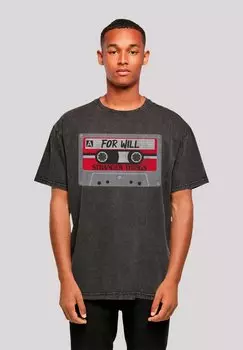 Футболка с принтом STRANGER THINGS CASSETTE FOR WILL NETFLIX TV SERIES F4NT4STIC, черный